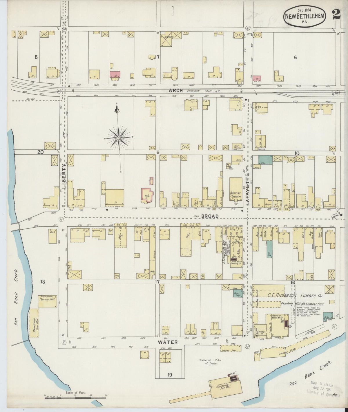 Sanborn Fire Insurance Map from New Bethlehem, Clarion County, Pennsylvania (1894), Sheet #0002 - Complete Map Set gallery image, historic Sanborn map, vintage wall art, Pennsylvania Pennsylvania
