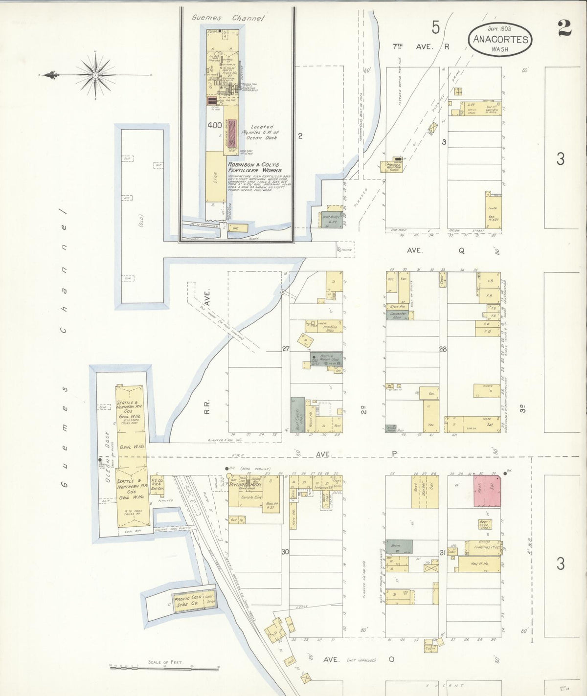 Sanborn Fire Insurance Map from Anacortes, Skagit County, Washington (1903), Sheet #0002 - Complete Map Set gallery image, historic Sanborn map, vintage wall art, Washington Washington