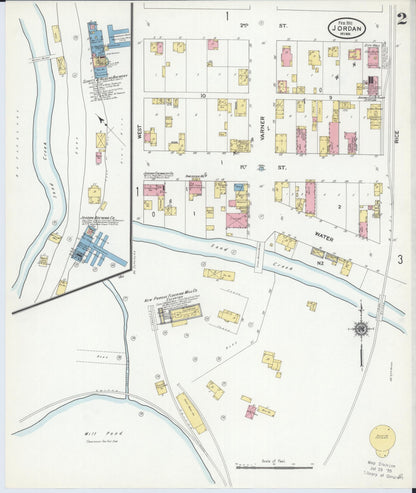 Sanborn Fire Insurance Map from Jordan, Scott County, Minnesota (1911), Sheet #0002 - Historic Sanborn Fire Insurance Map Print, vintage old map wall art, antique decor, genealogy gift, Minnesota Minnesota map