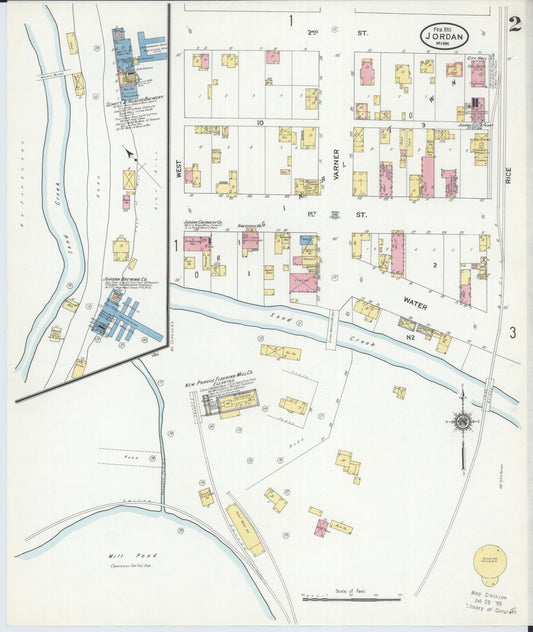 Sanborn Fire Insurance Map from Jordan, Scott County, Minnesota (1911), Sheet #0002 - Historic Sanborn Fire Insurance Map Print, vintage old map wall art, antique decor, genealogy gift, Minnesota Minnesota map