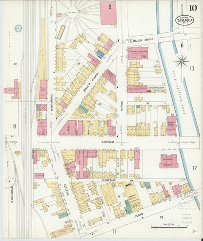 Sanborn Fire Insurance Map from Tamaqua, Schuylkill County, Pennsylvania (1908), Sheet #0010 - Complete Map Set gallery image, historic Sanborn map, vintage wall art, Pennsylvania Pennsylvania