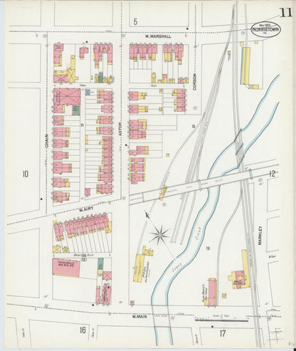 Sanborn Fire Insurance Map from Norristown, Montgomery County, Pennsylvania (1902), Sheet #0011 - Complete Map Set gallery image, historic Sanborn map, vintage wall art, Pennsylvania Pennsylvania
