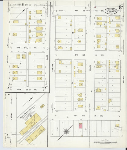 Sanborn Fire Insurance Map from Evanston, Uinta County, Wyoming (1920), Sheet #0008 - Complete Map Set gallery image, historic Sanborn map, vintage wall art, Wyoming Wyoming