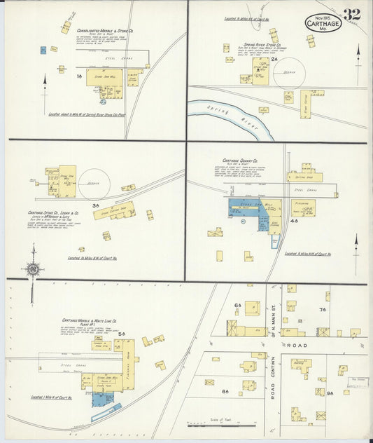 Sanborn Fire Insurance Map from Carthage, Jasper County, Missouri (1915), Sheet #0032 - Historic Sanborn Fire Insurance Map Print, vintage old map wall art, antique decor, genealogy gift, Missouri Missouri map