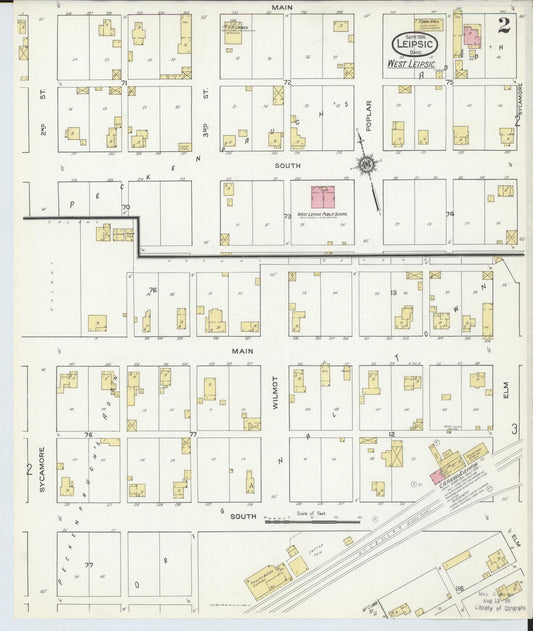 Sanborn Fire Insurance Map from Leipsic, Putnam County, Ohio (1916), Sheet #0002 - Historic Sanborn Fire Insurance Map Print, vintage old map wall art, antique decor, genealogy gift, Ohio Ohio map