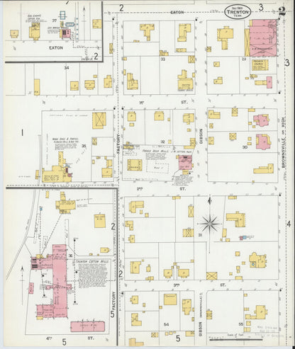 Sanborn Fire Insurance Map from Trenton, Gibson County, Tennessee (1900), Sheet #0002 - Complete Map Set gallery image, historic Sanborn map, vintage wall art, Tennessee Tennessee