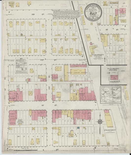 Sanborn Fire Insurance Map from Ault, Weld County, Colorado. (1913) – Historic Sanborn Fire Insurance Map Print