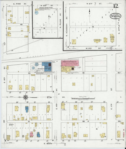 Sanborn Fire Insurance Map from Newkirk, Kay County, Oklahoma (1920), Sheet #0012 - Complete Map Set gallery image, historic Sanborn map, vintage wall art, Oklahoma Oklahoma