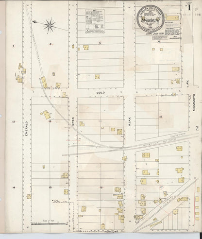 Sanborn Fire Insurance Map from Mammoth, Juab County, Utah (1931), Sheet #0001 - Complete Map Set gallery image, historic Sanborn map, vintage wall art, Utah Utah