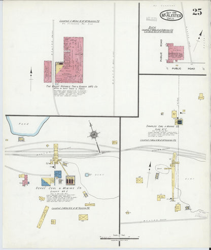 Sanborn Fire Insurance Map from McAlester, Pittsburg County, Oklahoma (1918), Sheet #0025 - Complete Map Set gallery image, historic Sanborn map, vintage wall art, Oklahoma Oklahoma