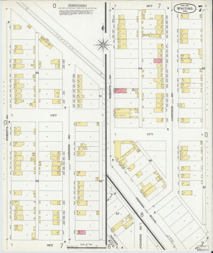 Sanborn Fire Insurance Map from Whiting, Lake County, Indiana (1901), Sheet #0007 - Complete Map Set gallery image, historic Sanborn map, vintage wall art, Indiana Indiana