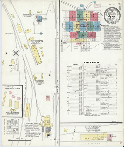Sanborn Fire Insurance Map from Alva, Woods County, Oklahoma (1909), Sheet #0001 - Complete Map Set gallery image, historic Sanborn map, vintage wall art, Oklahoma Oklahoma