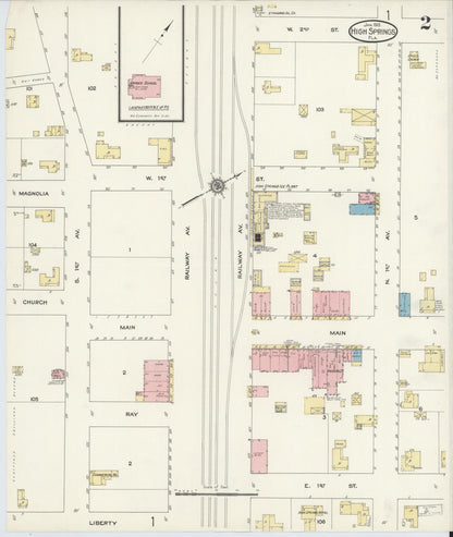 Sanborn Fire Insurance Map from High Springs, Alachua County, Florida (1913), Sheet #0002 - Historic Sanborn Fire Insurance Map Print, vintage old map wall art, antique decor, genealogy gift, Florida Florida map