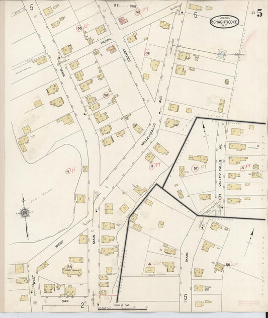 Sanborn Fire Insurance Map from Schaghticoke, Rensselaer County, New York (1938), Sheet #0005 - Historic Sanborn Fire Insurance Map Print, vintage old map wall art, antique decor, genealogy gift, New York New York map