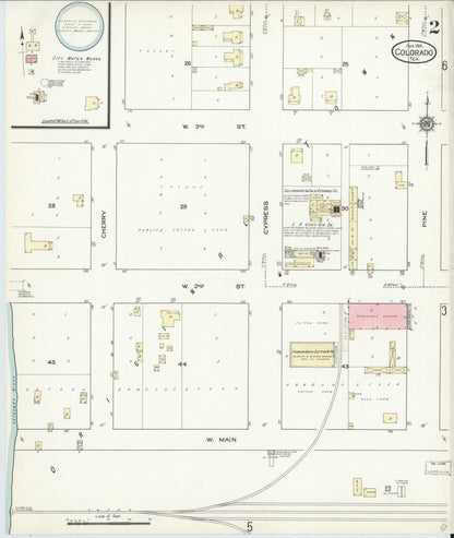 Sanborn Fire Insurance Map from Colorado, Mitchell County, Texas (1914), Sheet #0002 - Historic Sanborn Fire Insurance Map Print, vintage old map wall art, antique decor, genealogy gift, Texas Texas map
