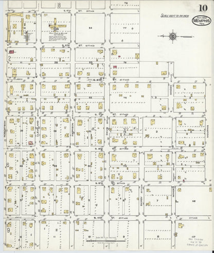 Sanborn Fire Insurance Map from Memphis, Hall County, Texas (1920), Sheet #0010 - Complete Map Set gallery image, historic Sanborn map, vintage wall art, Texas Texas