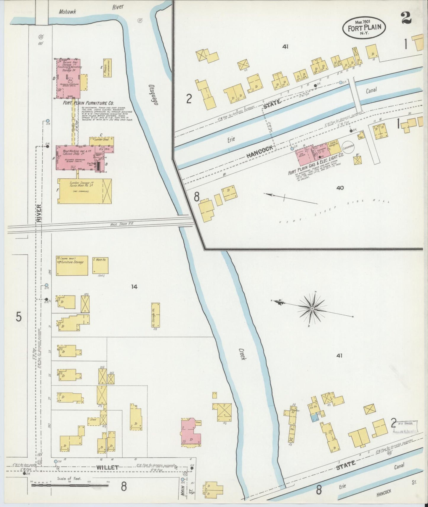 Sanborn Fire Insurance Map from Fort Plain, Montgomery County, New York (1901), Sheet #0002 - Complete Map Set gallery image, historic Sanborn map, vintage wall art, New York New York
