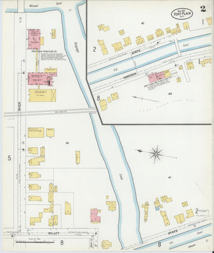 Sanborn Fire Insurance Map from Fort Plain, Montgomery County, New York (1901), Sheet #0002 - Complete Map Set gallery image, historic Sanborn map, vintage wall art, New York New York