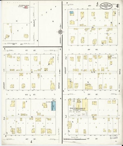 Sanborn Fire Insurance Map from Frankfort, Marshall County, Kansas (1911), Sheet #0004 - Complete Map Set gallery image, historic Sanborn map, vintage wall art, Kansas Kansas