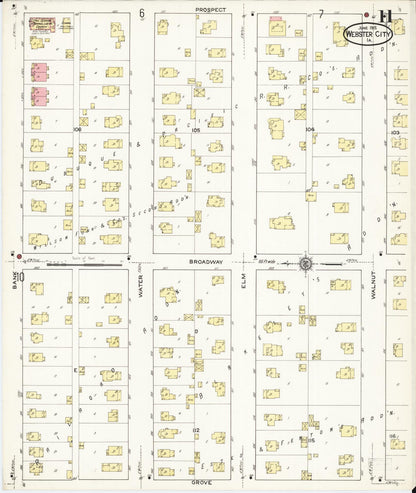 Sanborn Fire Insurance Map from Webster City, Hamilton County, Iowa (1915), Sheet #0011 - Historic Sanborn Fire Insurance Map Print, vintage old map wall art