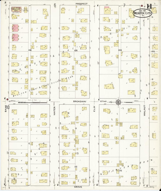 Sanborn Fire Insurance Map from Webster City, Hamilton County, Iowa (1915), Sheet #0011 - Historic Sanborn Fire Insurance Map Print, vintage old map wall art