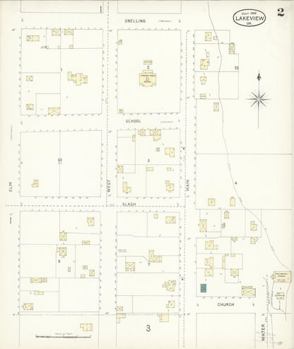 Sanborn Fire Insurance Map from Lakeview, Lake County, Oregon (1898), Sheet #0002 - Complete Map Set gallery image, historic Sanborn map, vintage wall art, Oregon Oregon