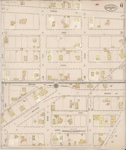 Sanborn Fire Insurance Map from Estacada, Clackamas County, Oregon (1931), Sheet #0006 - Complete Map Set gallery image, historic Sanborn map, vintage wall art, Oregon Oregon