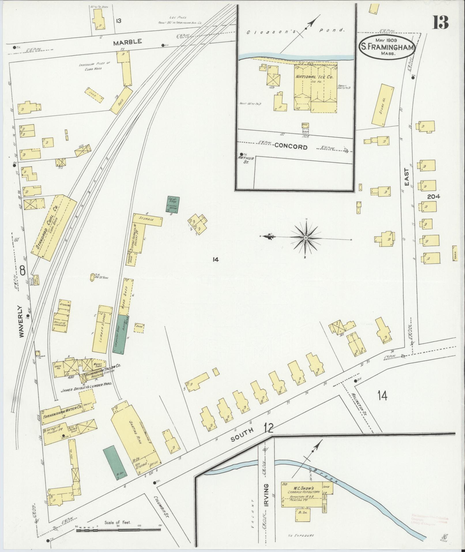 Sanborn Fire Insurance Map from South Farmington, Middlesex County, Massachusetts (1909), Sheet #0013 - Complete Map Set gallery image, historic Sanborn map, vintage wall art, Massachusetts Massachusetts