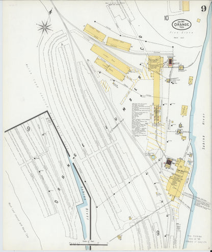 Sanborn Fire Insurance Map from Orange, Orange County, Texas (1901), Sheet #0009 - Complete Map Set gallery image, historic Sanborn map, vintage wall art, Texas Texas