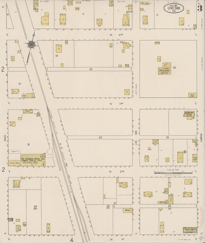 Sanborn Fire Insurance Map from Live Oak, Sutter County, California (1921), Sheet #0003 - Complete Map Set gallery image, historic Sanborn map, vintage wall art, California California