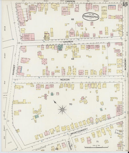 Sanborn Fire Insurance Map from Poughkeepsie, Dutchess County, New York (1887), Sheet #0018 - Complete Map Set gallery image, historic Sanborn map, vintage wall art, New York New York