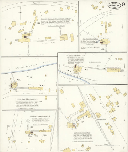 Sanborn Fire Insurance Map from Arlington, Snohomish County, Washington (1905), Sheet #0009 - Historic Sanborn Fire Insurance Map Print, vintage old map wall art, antique decor, genealogy gift, Washington Washington map