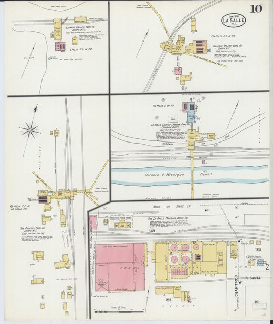 Sanborn Fire Insurance Map from La Salle, La Salle County, Illinois (1898), Sheet #0010 - Historic Sanborn Fire Insurance Map Print, vintage old map wall art, antique decor, genealogy gift, Illinois Illinois map