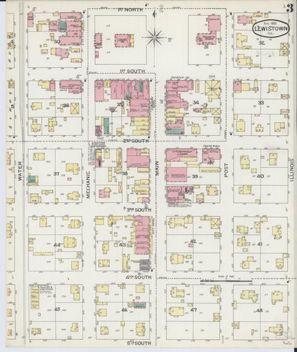 Sanborn Fire Insurance Map from Lewistown, Fulton County, Illinois (1893), Sheet #0003 - Complete Map Set gallery image, historic Sanborn map, vintage wall art, Illinois Illinois