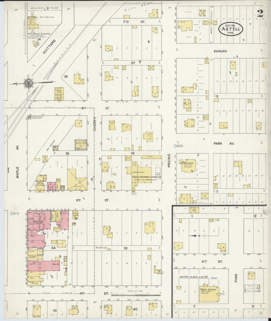 Sanborn Fire Insurance Map from Axtell, Marshall County, Kansas (1911), Sheet #0002 - Historic Sanborn Fire Insurance Map Print, vintage old map wall art, antique decor, genealogy gift, Kansas Kansas map