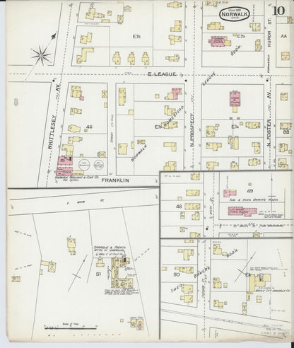 Sanborn Fire Insurance Map from Norwalk, Huron County, Ohio (1893), Sheet #0010 - Complete Map Set gallery image, historic Sanborn map, vintage wall art, Ohio Ohio