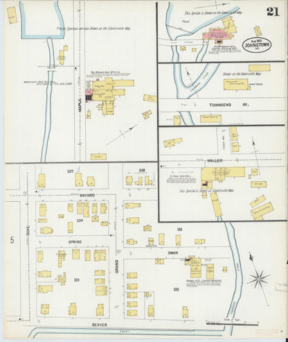 Sanborn Fire Insurance Map from Johnstown, Fulton County, New York (1902), Sheet #0021 - Complete Map Set gallery image, historic Sanborn map, vintage wall art, New York New York