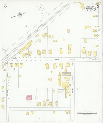 Sanborn Fire Insurance Map from Monroeton, Bradford County, Pennsylvania (1927), Sheet #0003 - Historic Sanborn Fire Insurance Map Print, vintage old map wall art, antique decor, genealogy gift, Pennsylvania Pennsylvania map