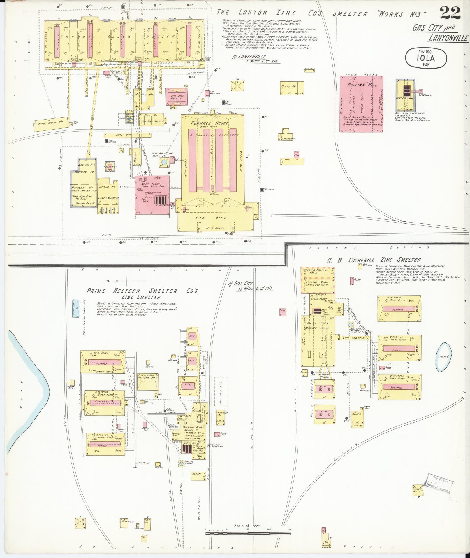 Sanborn Fire Insurance Map from Iola, Allen County, Kansas (1901), Sheet #0022 - Complete Map Set gallery image, historic Sanborn map, vintage wall art, Kansas Kansas