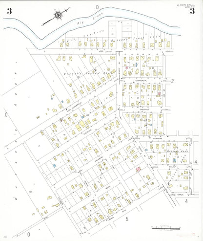 Sanborn Fire Insurance Map from La Porte City, Black Hawk County, Iowa (1948), Sheet #0003 - Historic Sanborn Fire Insurance Map Print, vintage old map wall art