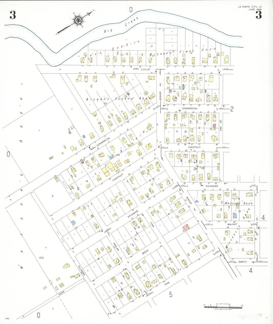 Sanborn Fire Insurance Map from La Porte City, Black Hawk County, Iowa (1948), Sheet #0003 - Historic Sanborn Fire Insurance Map Print, vintage old map wall art