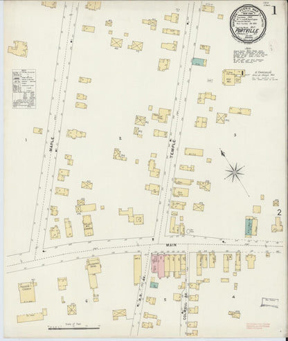 Sanborn Fire Insurance Map from Portville, Cattaraugus County, New York (1897), Sheet #0001 - Historic Sanborn Fire Insurance Map Print, vintage old map wall art, antique decor, genealogy gift, New York New York map