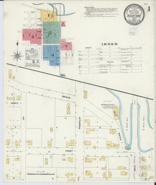 Sanborn Fire Insurance Map from Rockford, Mercer County, Ohio (1907), Sheet #0001 - Complete Map Set gallery image, historic Sanborn map, vintage wall art, Ohio Ohio