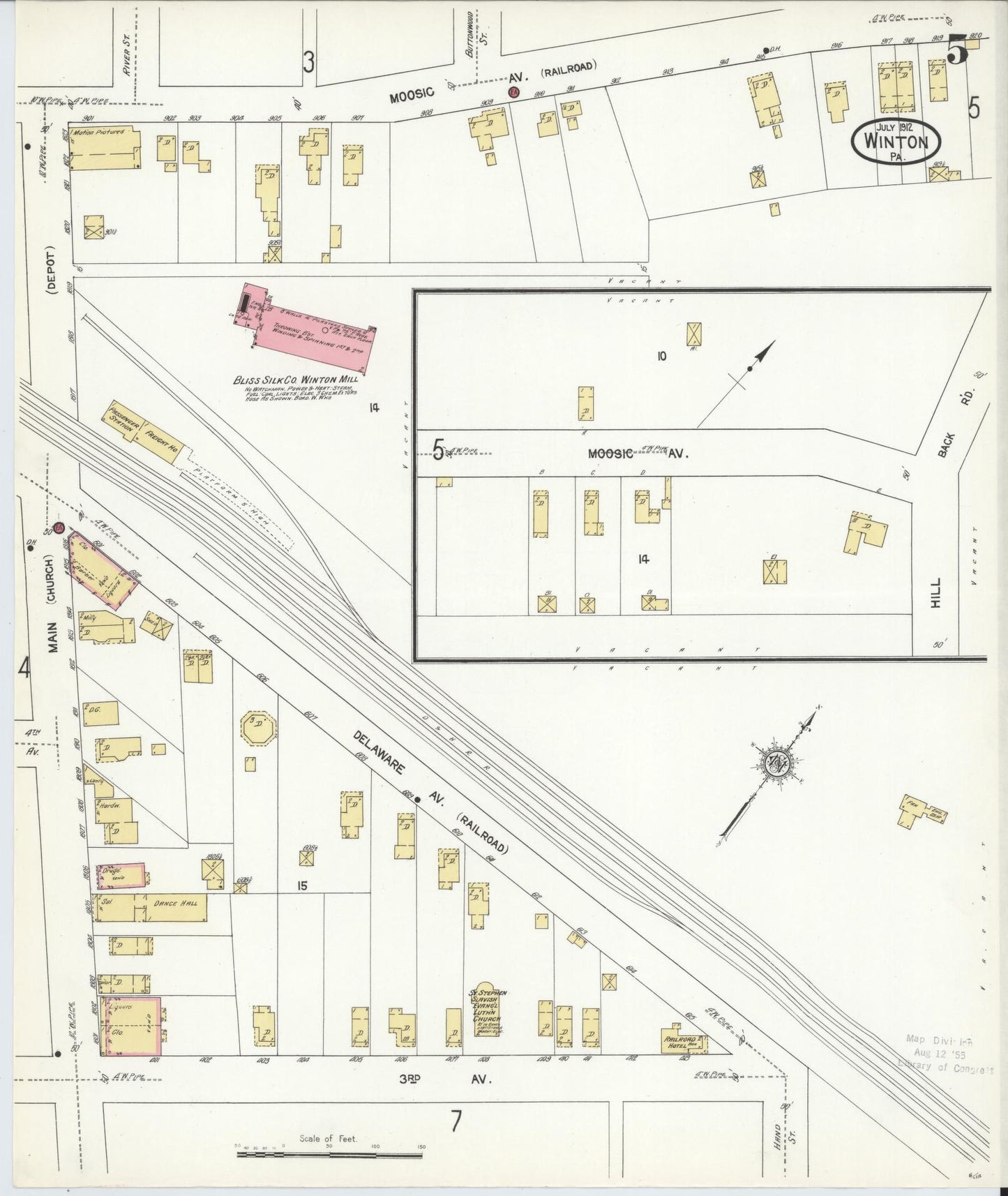 Sanborn Fire Insurance Map from Winton, Lackawanna County, Pennsylvania (1912), Sheet #0005 - Complete Map Set gallery image, historic Sanborn map, vintage wall art, Pennsylvania Pennsylvania