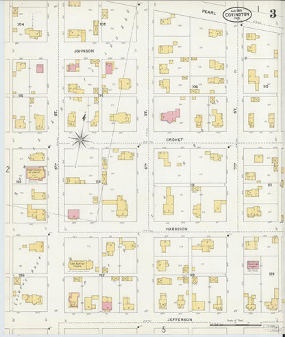 Sanborn Fire Insurance Map from Covington, Fountain County, Indiana (1905), Sheet #0003 - Complete Map Set gallery image, historic Sanborn map, vintage wall art, Indiana Indiana
