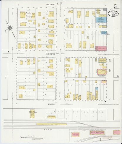 Sanborn Fire Insurance Map from Tracy, Lyon County, Minnesota (1917), Sheet #0005 - Historic Sanborn Fire Insurance Map Print, vintage old map wall art, antique decor, genealogy gift, Minnesota Minnesota map