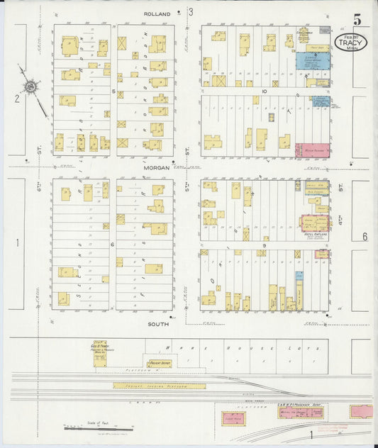 Sanborn Fire Insurance Map from Tracy, Lyon County, Minnesota (1917), Sheet #0005 - Historic Sanborn Fire Insurance Map Print, vintage old map wall art, antique decor, genealogy gift, Minnesota Minnesota map