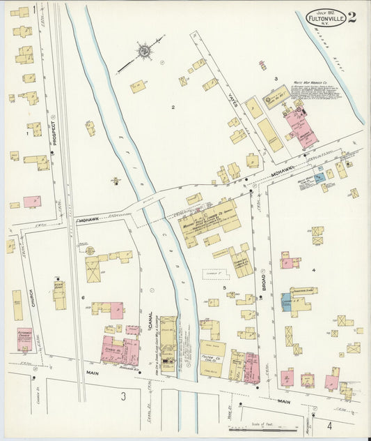 Sanborn Fire Insurance Map from Fultonville, Montgomery County, New York (1912), Sheet #0002 - Historic Sanborn Fire Insurance Map Print, vintage old map wall art, antique decor, genealogy gift, New York New York map