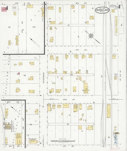 Sanborn Fire Insurance Map from Heron Lake, Jackson County, Minnesota (1926), Sheet #0004 - Complete Map Set gallery image, historic Sanborn map, vintage wall art, Minnesota Minnesota