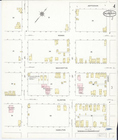Sanborn Fire Insurance Map from Delaware City, New Castle County, Delaware (1910), Sheet #0004 - Complete Map Set gallery image, historic Sanborn map, vintage wall art, Delaware Delaware